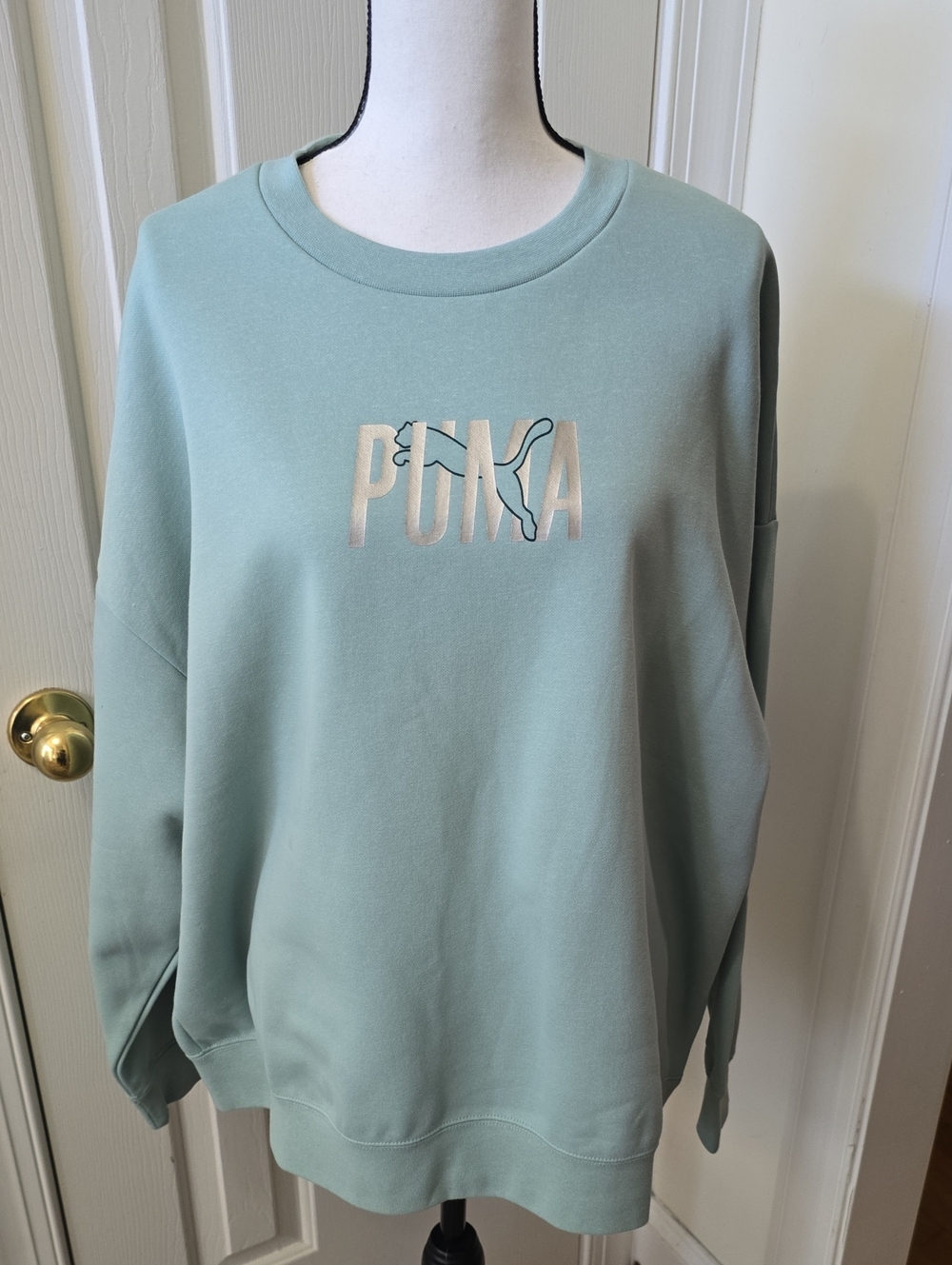 PUMA SIGNATURE BRAND WOMEN'S MINT GREEN PULLOVER ATHLETIC SWEATSHIRT SIZE XXL